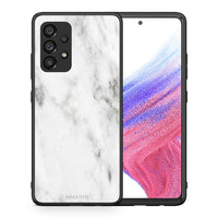 Thumbnail for Θήκη Samsung A53 5G White Marble από τη Smartfits με σχέδιο στο πίσω μέρος και μαύρο περίβλημα | Samsung A53 5G White Marble case with colorful back and black bezels