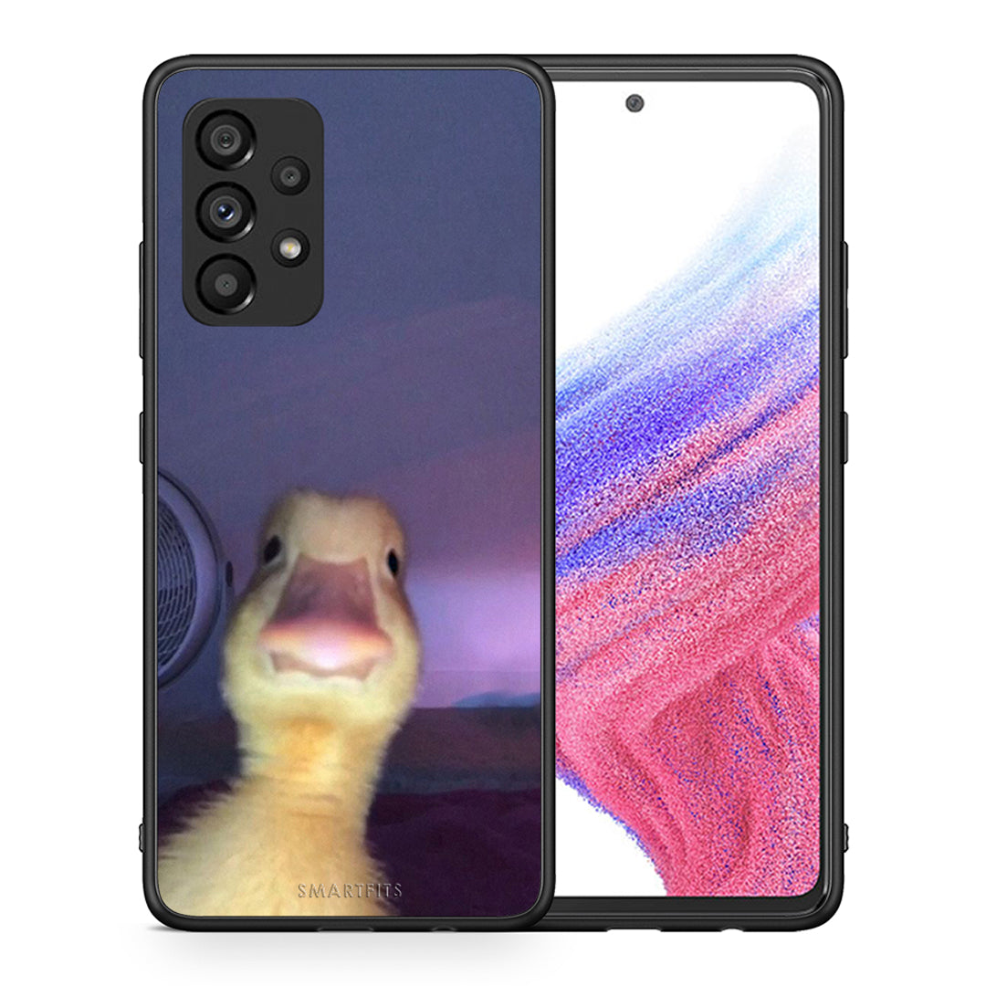 Θήκη Samsung A53 5G Meme Duck από τη Smartfits με σχέδιο στο πίσω μέρος και μαύρο περίβλημα | Samsung A53 5G Meme Duck case with colorful back and black bezels