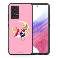 Thumbnail for Θήκη Samsung A53 5G Moon Girl από τη Smartfits με σχέδιο στο πίσω μέρος και μαύρο περίβλημα | Samsung A53 5G Moon Girl case with colorful back and black bezels