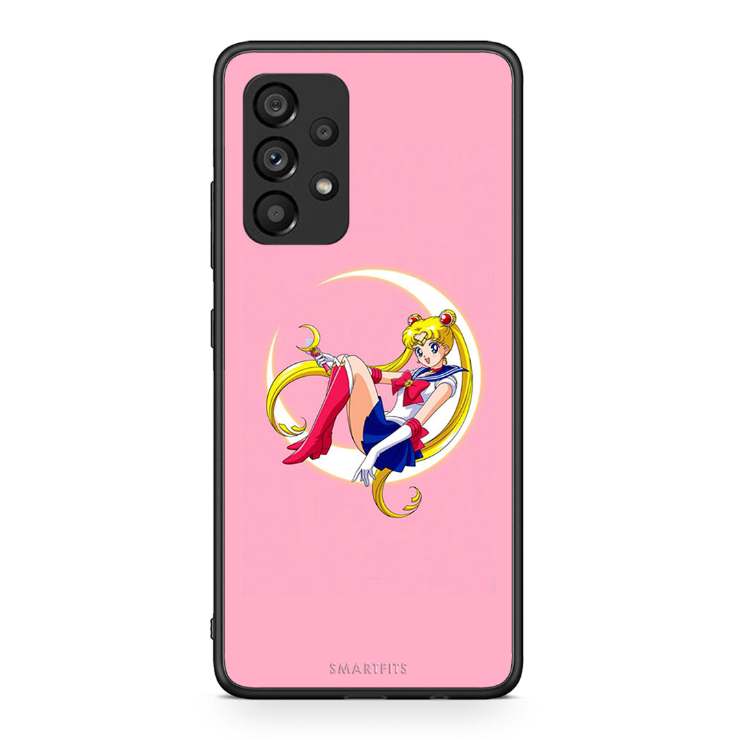 Samsung A53 5G Moon Girl θήκη από τη Smartfits με σχέδιο στο πίσω μέρος και μαύρο περίβλημα | Smartphone case with colorful back and black bezels by Smartfits