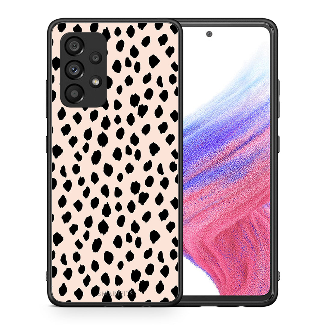 Θήκη Samsung A53 5G New Polka Dots από τη Smartfits με σχέδιο στο πίσω μέρος και μαύρο περίβλημα | Samsung A53 5G New Polka Dots case with colorful back and black bezels