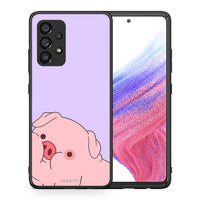 Thumbnail for Θήκη Αγίου Βαλεντίνου Samsung A53 5G Pig Love 2 από τη Smartfits με σχέδιο στο πίσω μέρος και μαύρο περίβλημα | Samsung A53 5G Pig Love 2 case with colorful back and black bezels