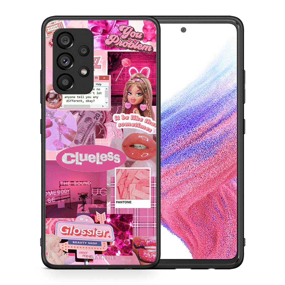 Θήκη Αγίου Βαλεντίνου Samsung A53 5G Pink Love από τη Smartfits με σχέδιο στο πίσω μέρος και μαύρο περίβλημα | Samsung A53 5G Pink Love case with colorful back and black bezels