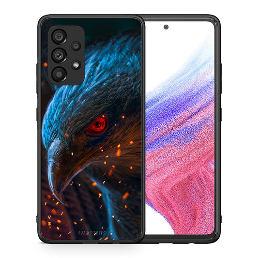Θήκη Samsung A53 5G Eagle PopArt από τη Smartfits με σχέδιο στο πίσω μέρος και μαύρο περίβλημα | Samsung A53 5G Eagle PopArt case with colorful back and black bezels