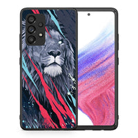 Thumbnail for Θήκη Samsung A53 5G Lion Designer PopArt από τη Smartfits με σχέδιο στο πίσω μέρος και μαύρο περίβλημα | Samsung A53 5G Lion Designer PopArt case with colorful back and black bezels