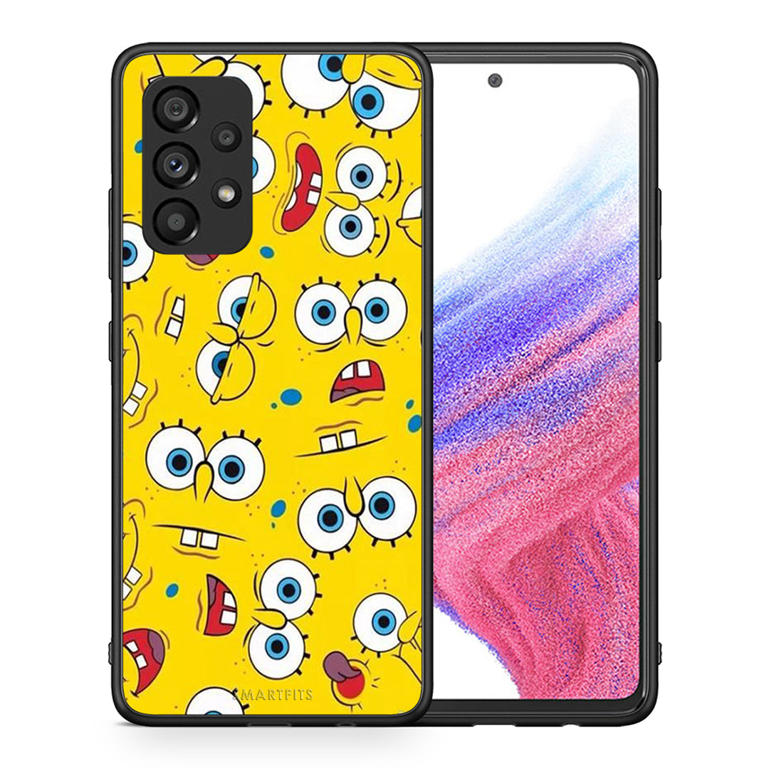Θήκη Samsung A53 5G Sponge PopArt από τη Smartfits με σχέδιο στο πίσω μέρος και μαύρο περίβλημα | Samsung A53 5G Sponge PopArt case with colorful back and black bezels