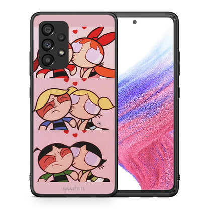Θήκη Αγίου Βαλεντίνου Samsung A53 5G Puff Love από τη Smartfits με σχέδιο στο πίσω μέρος και μαύρο περίβλημα | Samsung A53 5G Puff Love case with colorful back and black bezels