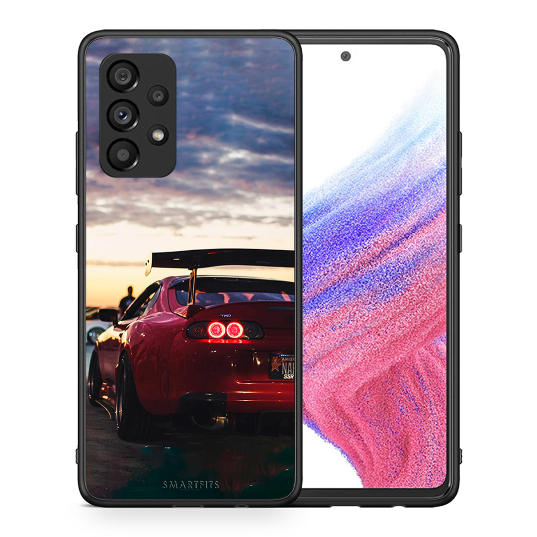 Θήκη Samsung A53 5G Racing Supra από τη Smartfits με σχέδιο στο πίσω μέρος και μαύρο περίβλημα | Samsung A53 5G Racing Supra case with colorful back and black bezels