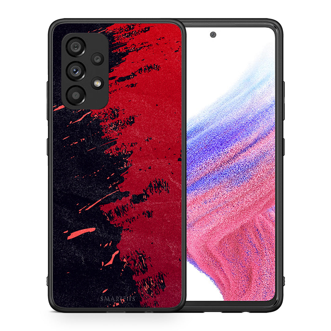 Θήκη Αγίου Βαλεντίνου Samsung A53 5G Red Paint από τη Smartfits με σχέδιο στο πίσω μέρος και μαύρο περίβλημα | Samsung A53 5G Red Paint case with colorful back and black bezels