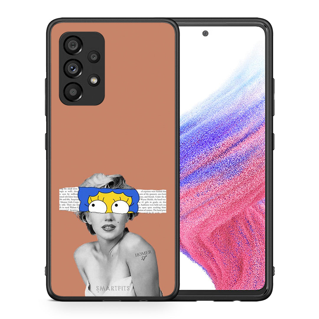 Θήκη Samsung A53 5G Sim Merilyn από τη Smartfits με σχέδιο στο πίσω μέρος και μαύρο περίβλημα | Samsung A53 5G Sim Merilyn case with colorful back and black bezels