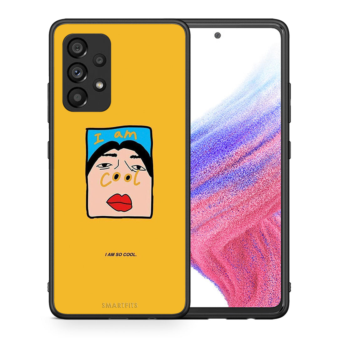 Θήκη Αγίου Βαλεντίνου Samsung A53 5G So Cool από τη Smartfits με σχέδιο στο πίσω μέρος και μαύρο περίβλημα | Samsung A53 5G So Cool case with colorful back and black bezels