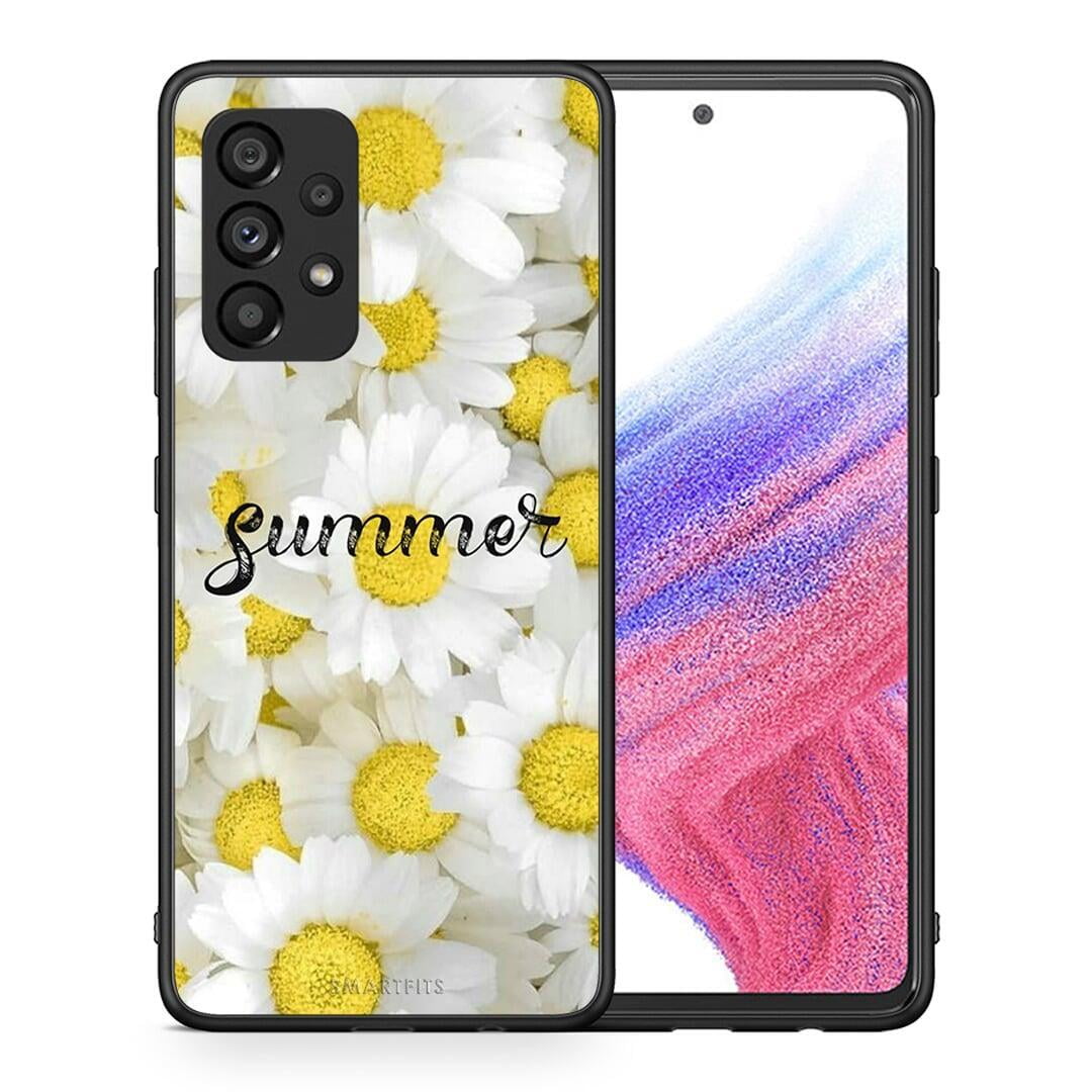 Θήκη Samsung A53 5G Summer Daisies από τη Smartfits με σχέδιο στο πίσω μέρος και μαύρο περίβλημα | Samsung A53 5G Summer Daisies case with colorful back and black bezels