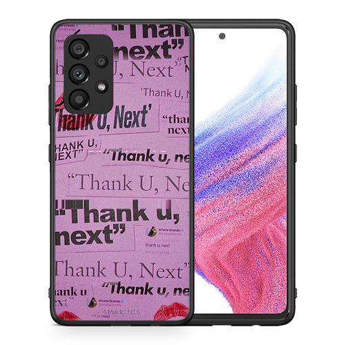 Θήκη Αγίου Βαλεντίνου Samsung A53 5G Thank You Next από τη Smartfits με σχέδιο στο πίσω μέρος και μαύρο περίβλημα | Samsung A53 5G Thank You Next case with colorful back and black bezels