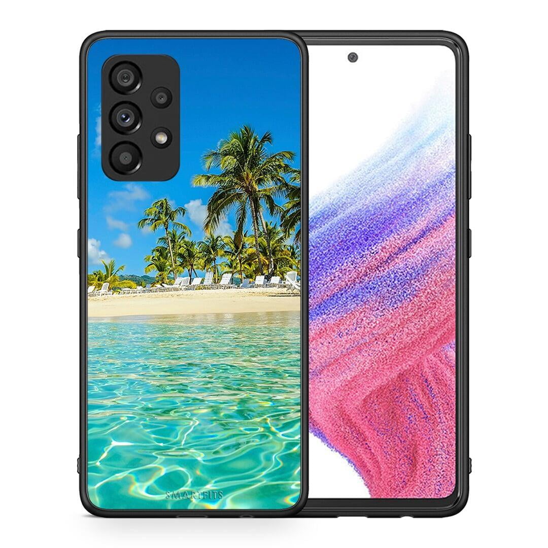 Θήκη Samsung A53 5G Tropical Vibes από τη Smartfits με σχέδιο στο πίσω μέρος και μαύρο περίβλημα | Samsung A53 5G Tropical Vibes case with colorful back and black bezels