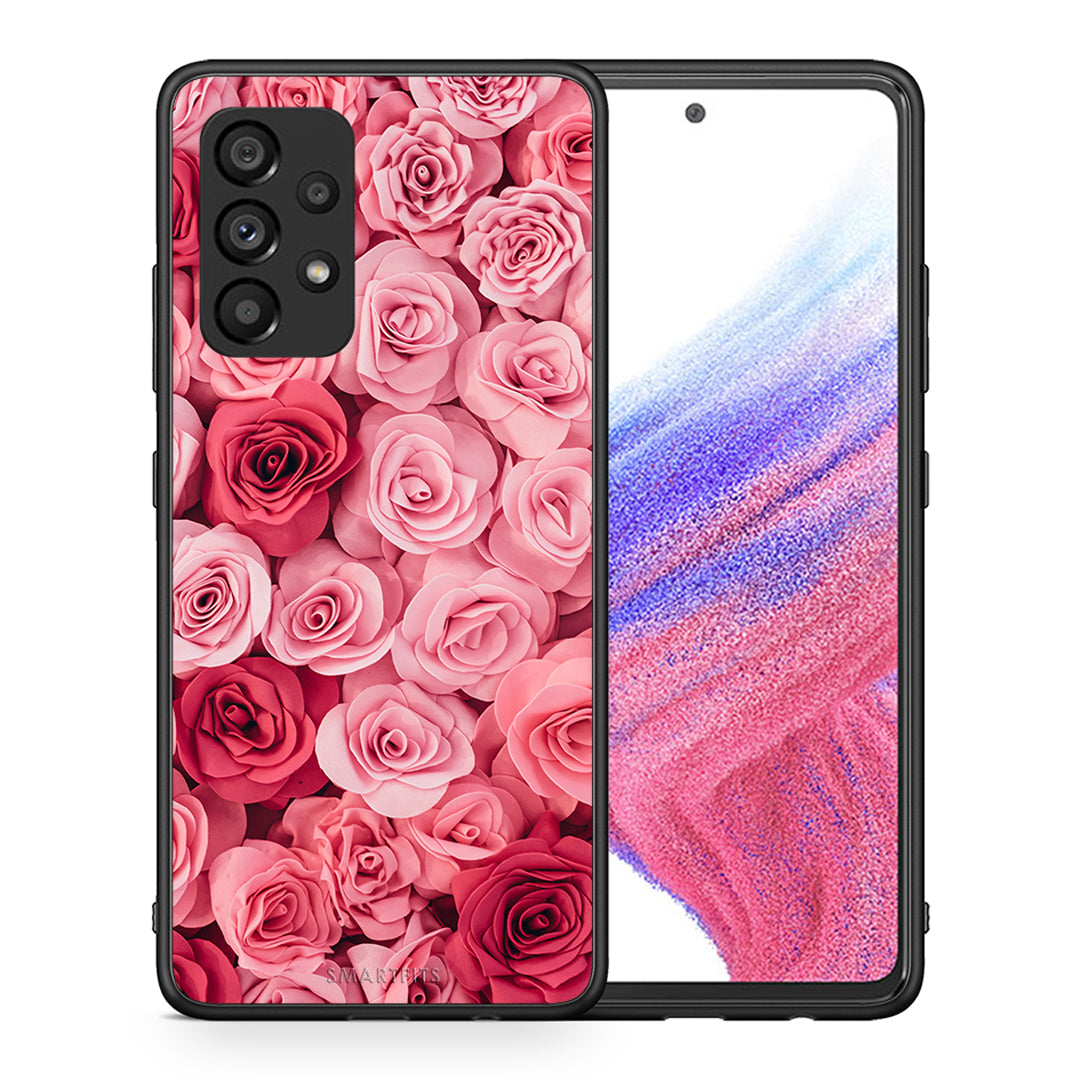 Θήκη Samsung A53 5G RoseGarden Valentine από τη Smartfits με σχέδιο στο πίσω μέρος και μαύρο περίβλημα | Samsung A53 5G RoseGarden Valentine case with colorful back and black bezels