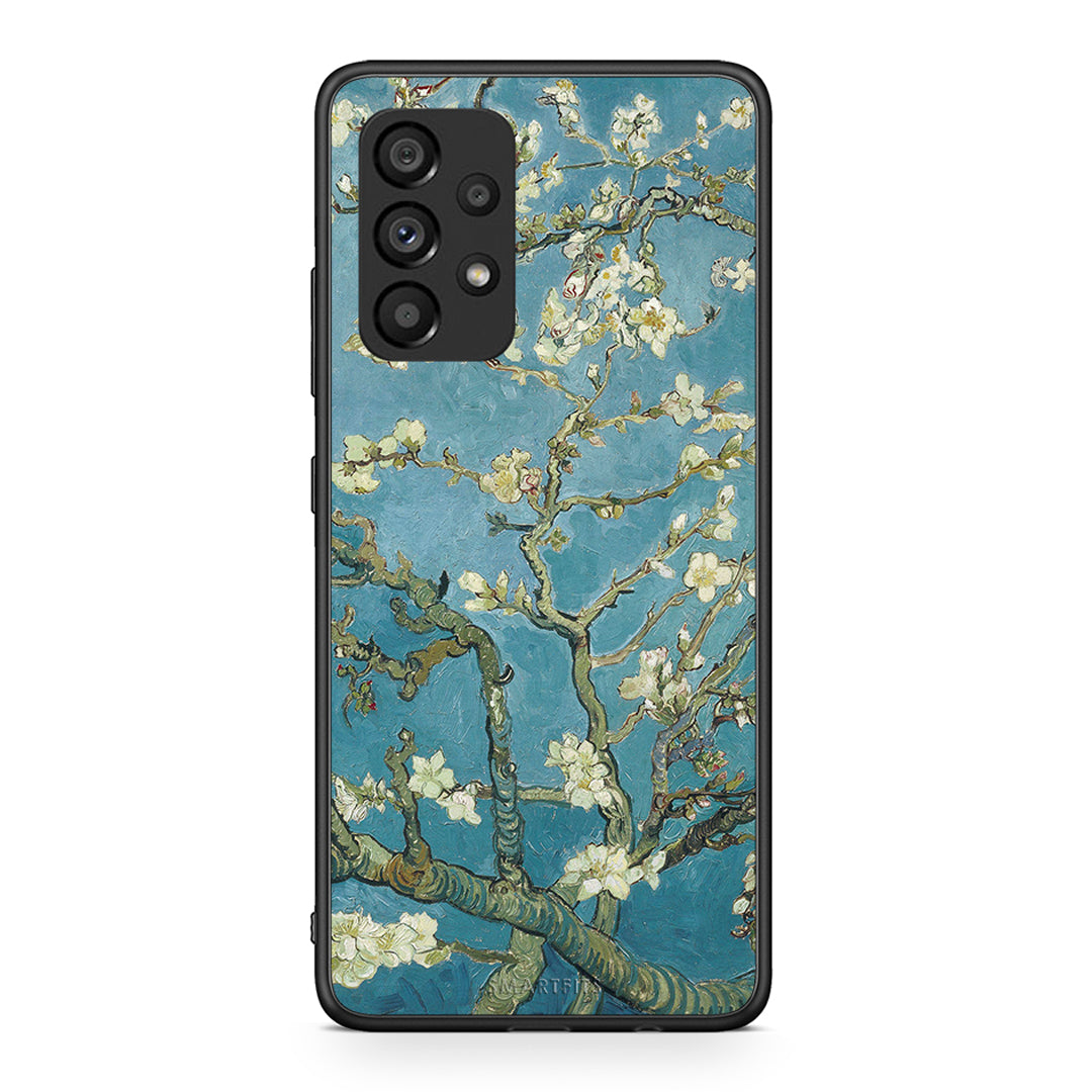 Samsung A53 5G White Blossoms θήκη από τη Smartfits με σχέδιο στο πίσω μέρος και μαύρο περίβλημα | Smartphone case with colorful back and black bezels by Smartfits