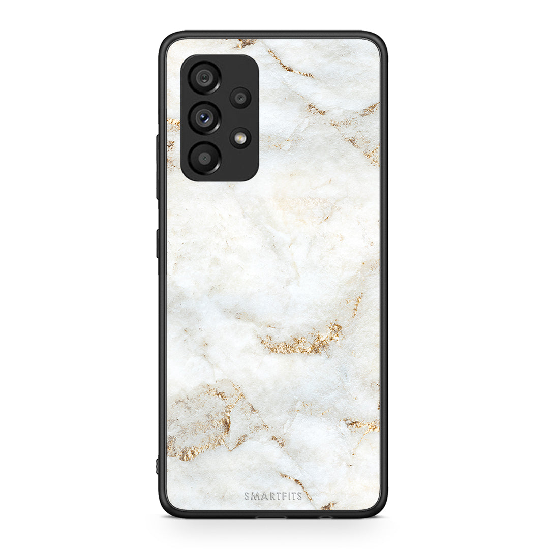 Samsung A53 5G White Gold Marble θήκη από τη Smartfits με σχέδιο στο πίσω μέρος και μαύρο περίβλημα | Smartphone case with colorful back and black bezels by Smartfits