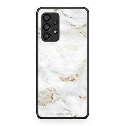 Samsung A53 5G White Gold Marble θήκη από τη Smartfits με σχέδιο στο πίσω μέρος και μαύρο περίβλημα | Smartphone case with colorful back and black bezels by Smartfits