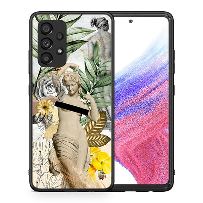 Θήκη Samsung A53 5G Woman Statue από τη Smartfits με σχέδιο στο πίσω μέρος και μαύρο περίβλημα | Samsung A53 5G Woman Statue case with colorful back and black bezels