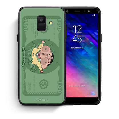 Θήκη Αγίου Βαλεντίνου Samsung A6 2018 Big Money από τη Smartfits με σχέδιο στο πίσω μέρος και μαύρο περίβλημα | Samsung A6 2018 Big Money case with colorful back and black bezels