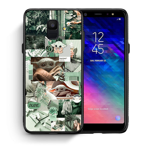 Θήκη Αγίου Βαλεντίνου Samsung A6 2018 Collage Dude από τη Smartfits με σχέδιο στο πίσω μέρος και μαύρο περίβλημα | Samsung A6 2018 Collage Dude case with colorful back and black bezels