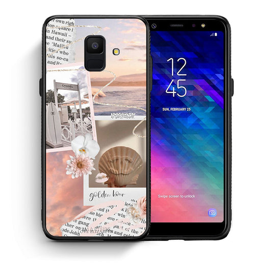 Θήκη Αγίου Βαλεντίνου Samsung A6 2018 Golden Hour από τη Smartfits με σχέδιο στο πίσω μέρος και μαύρο περίβλημα | Samsung A6 2018 Golden Hour case with colorful back and black bezels