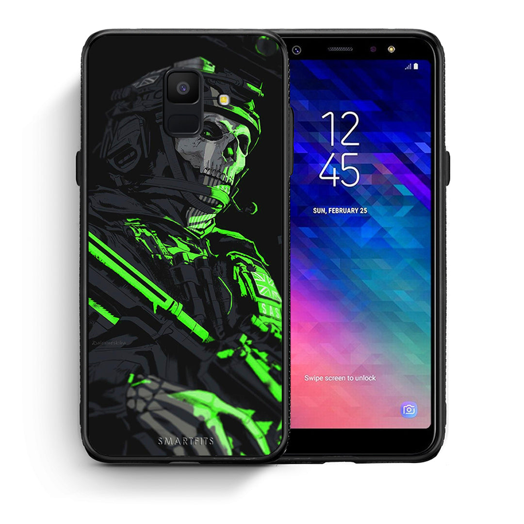 Θήκη Αγίου Βαλεντίνου Samsung A6 2018 Green Soldier από τη Smartfits με σχέδιο στο πίσω μέρος και μαύρο περίβλημα | Samsung A6 2018 Green Soldier case with colorful back and black bezels