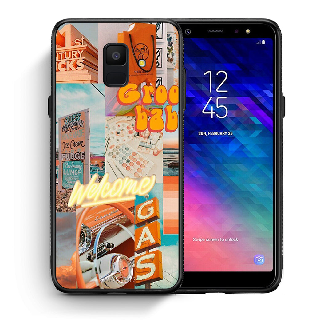Θήκη Αγίου Βαλεντίνου Samsung A6 2018 Groovy Babe από τη Smartfits με σχέδιο στο πίσω μέρος και μαύρο περίβλημα | Samsung A6 2018 Groovy Babe case with colorful back and black bezels