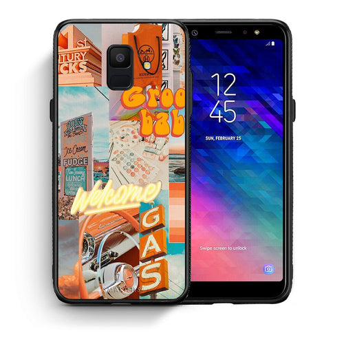 Θήκη Αγίου Βαλεντίνου Samsung A6 2018 Groovy Babe από τη Smartfits με σχέδιο στο πίσω μέρος και μαύρο περίβλημα | Samsung A6 2018 Groovy Babe case with colorful back and black bezels