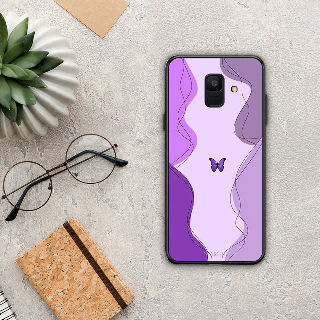 Purple Mariposa - Samsung Galaxy A6 2018 θήκη
