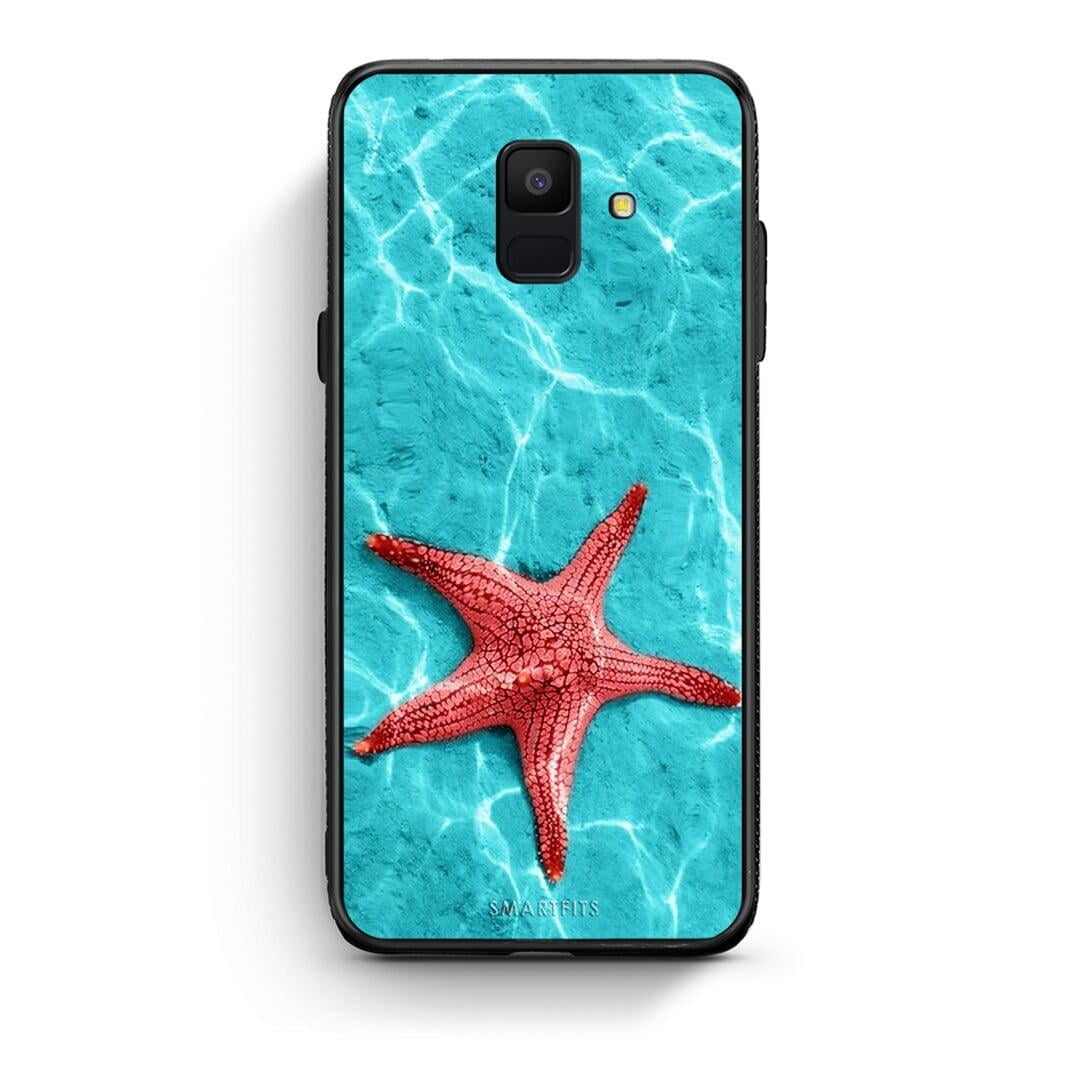 samsung A6 Red Starfish Θήκη από τη Smartfits με σχέδιο στο πίσω μέρος και μαύρο περίβλημα | Smartphone case with colorful back and black bezels by Smartfits