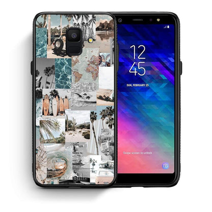Θήκη Samsung A6 2018 Retro Beach Life από τη Smartfits με σχέδιο στο πίσω μέρος και μαύρο περίβλημα | Samsung A6 2018 Retro Beach Life case with colorful back and black bezels