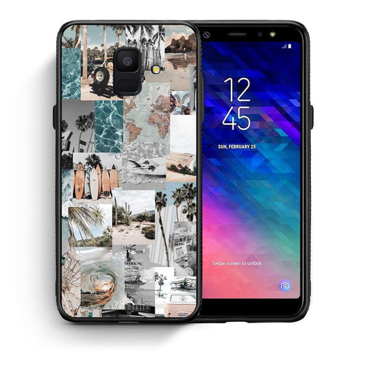 Θήκη Samsung A6 2018 Retro Beach Life από τη Smartfits με σχέδιο στο πίσω μέρος και μαύρο περίβλημα | Samsung A6 2018 Retro Beach Life case with colorful back and black bezels