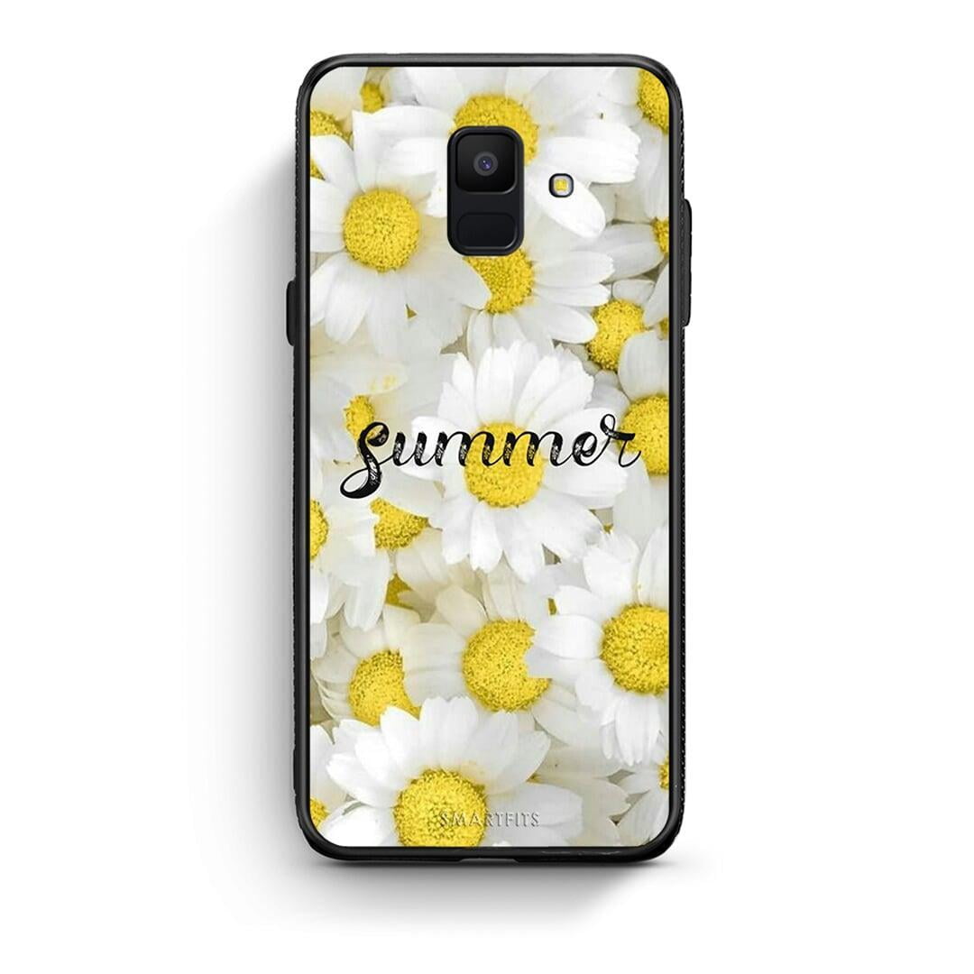 samsung A6 Summer Daisies Θήκη από τη Smartfits με σχέδιο στο πίσω μέρος και μαύρο περίβλημα | Smartphone case with colorful back and black bezels by Smartfits