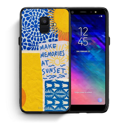 Θήκη Samsung A6 2018 Sunset Memories από τη Smartfits με σχέδιο στο πίσω μέρος και μαύρο περίβλημα | Samsung A6 2018 Sunset Memories case with colorful back and black bezels