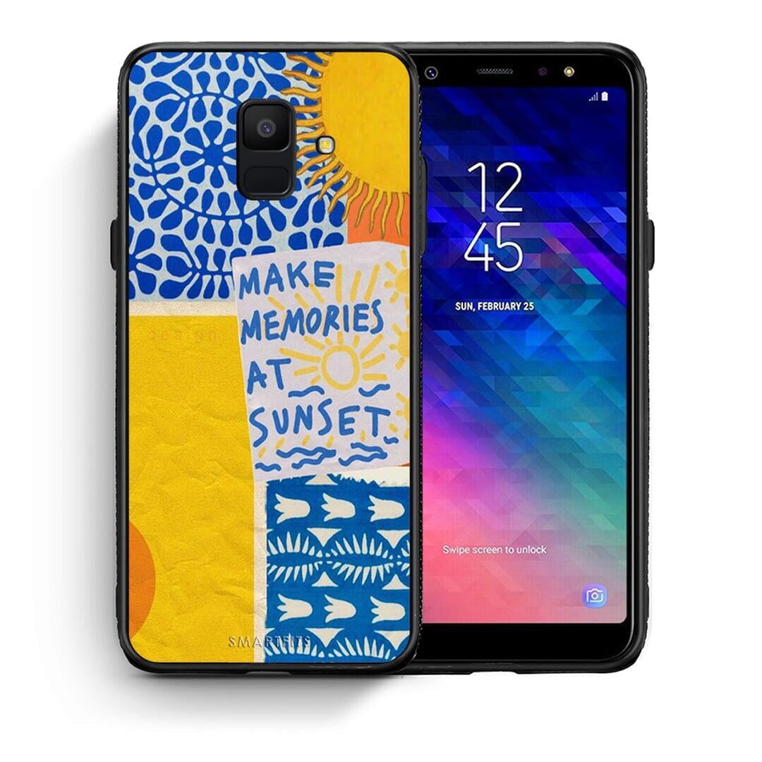 Θήκη Samsung A6 2018 Sunset Memories από τη Smartfits με σχέδιο στο πίσω μέρος και μαύρο περίβλημα | Samsung A6 2018 Sunset Memories case with colorful back and black bezels