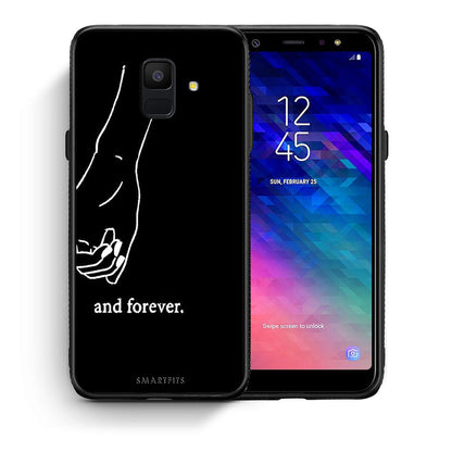 Θήκη Αγίου Βαλεντίνου Samsung A6 2018 Always & Forever 2 από τη Smartfits με σχέδιο στο πίσω μέρος και μαύρο περίβλημα | Samsung A6 2018 Always & Forever 2 case with colorful back and black bezels