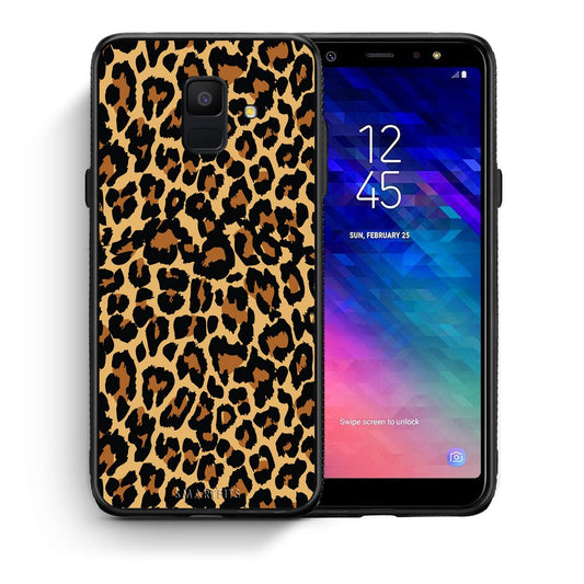 Θήκη Samsung A6 2018 Leopard Animal από τη Smartfits με σχέδιο στο πίσω μέρος και μαύρο περίβλημα | Samsung A6 2018 Leopard Animal case with colorful back and black bezels