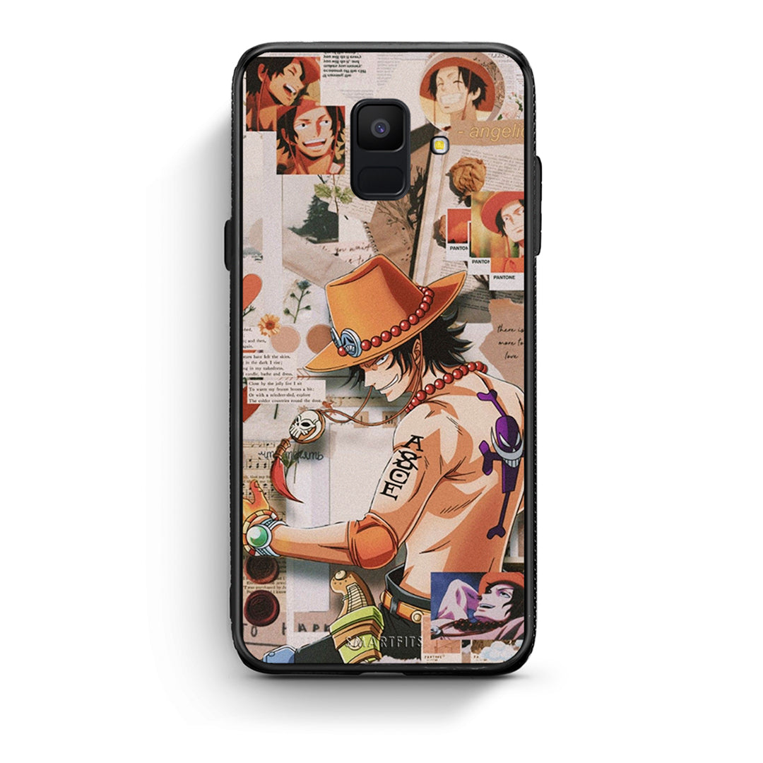 samsung A6 Anime Collage θήκη από τη Smartfits με σχέδιο στο πίσω μέρος και μαύρο περίβλημα | Smartphone case with colorful back and black bezels by Smartfits