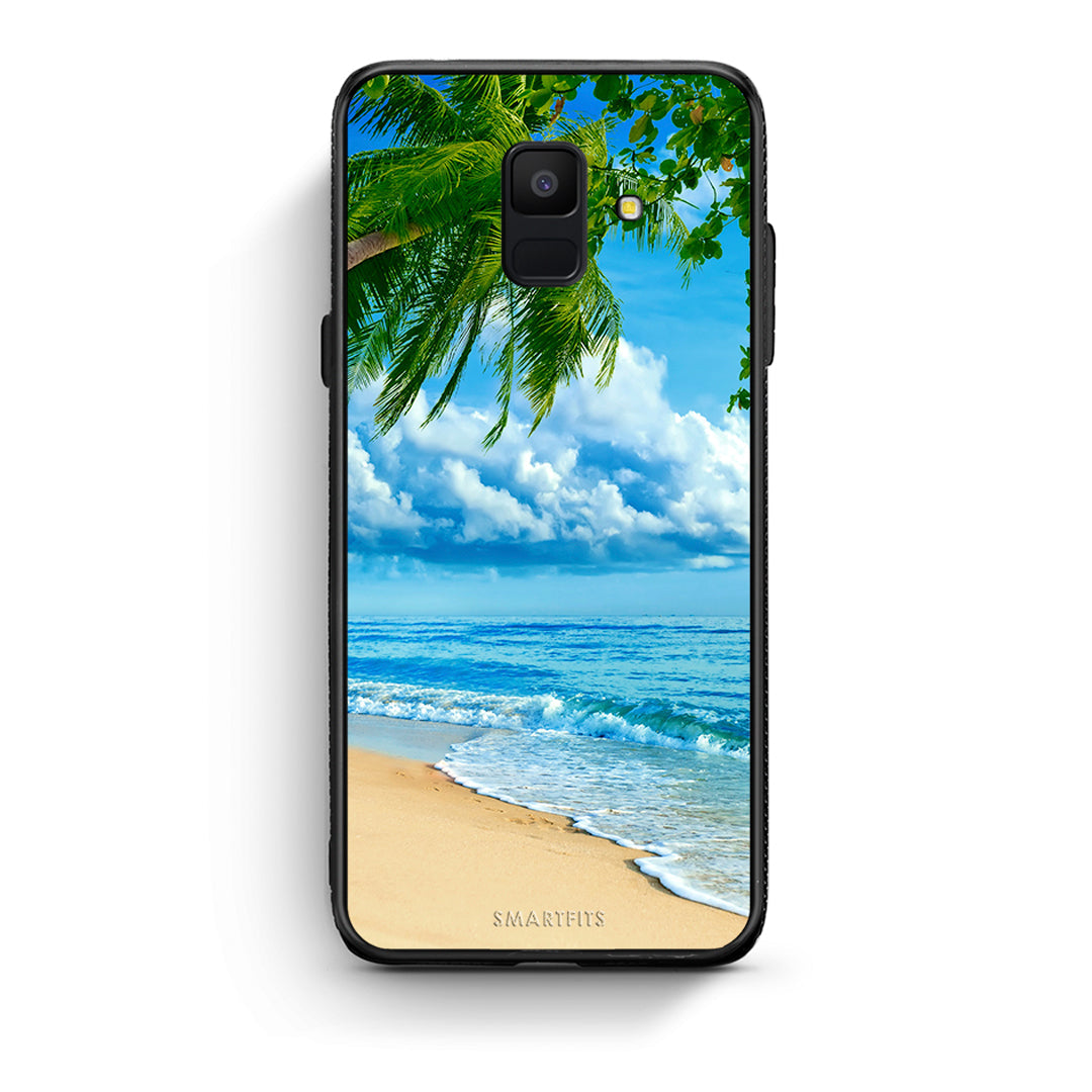 samsung A6 Beautiful Beach θήκη από τη Smartfits με σχέδιο στο πίσω μέρος και μαύρο περίβλημα | Smartphone case with colorful back and black bezels by Smartfits