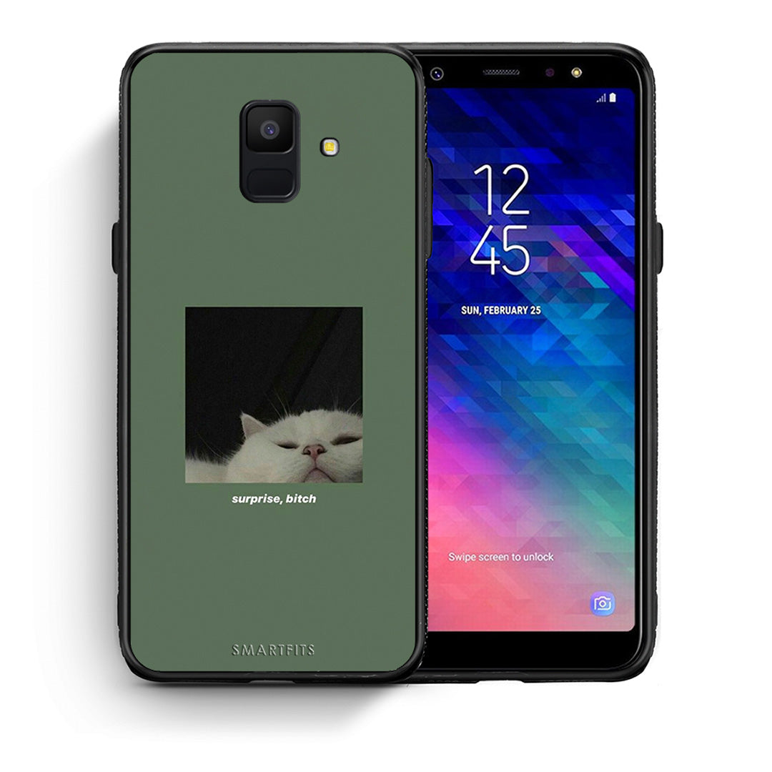 Θήκη Samsung A6 2018 Bitch Surprise από τη Smartfits με σχέδιο στο πίσω μέρος και μαύρο περίβλημα | Samsung A6 2018 Bitch Surprise case with colorful back and black bezels
