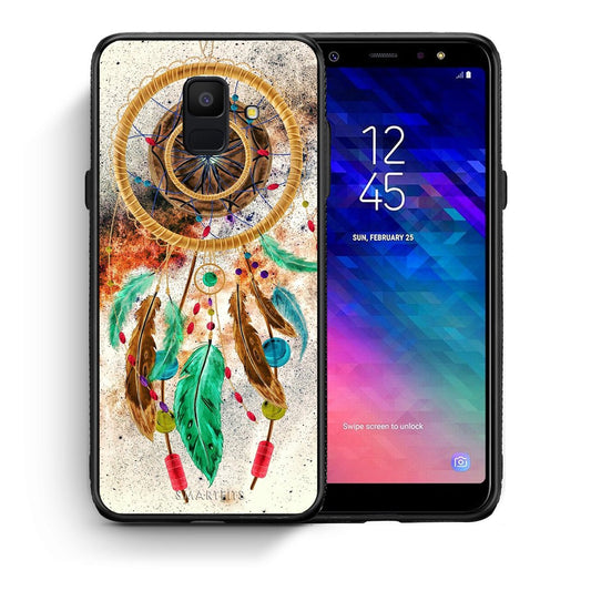 Θήκη Samsung A6 2018 DreamCatcher Boho από τη Smartfits με σχέδιο στο πίσω μέρος και μαύρο περίβλημα | Samsung A6 2018 DreamCatcher Boho case with colorful back and black bezels