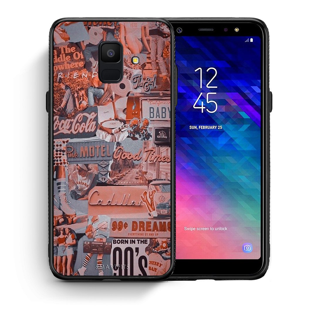 Θήκη Samsung A6 2018 Born In 90s από τη Smartfits με σχέδιο στο πίσω μέρος και μαύρο περίβλημα | Samsung A6 2018 Born In 90s case with colorful back and black bezels