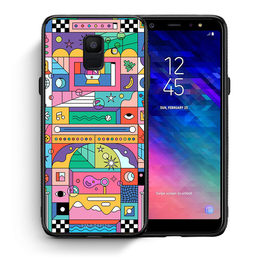 Θήκη Samsung A6 2018 Bubbles Soap από τη Smartfits με σχέδιο στο πίσω μέρος και μαύρο περίβλημα | Samsung A6 2018 Bubbles Soap case with colorful back and black bezels
