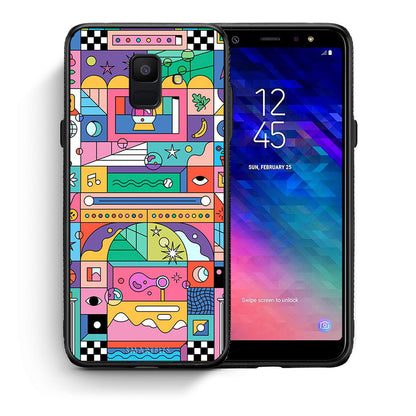 Θήκη Samsung A6 2018 Bubbles Soap από τη Smartfits με σχέδιο στο πίσω μέρος και μαύρο περίβλημα | Samsung A6 2018 Bubbles Soap case with colorful back and black bezels