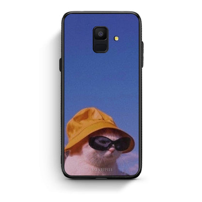 samsung A6 Cat Diva θήκη από τη Smartfits με σχέδιο στο πίσω μέρος και μαύρο περίβλημα | Smartphone case with colorful back and black bezels by Smartfits