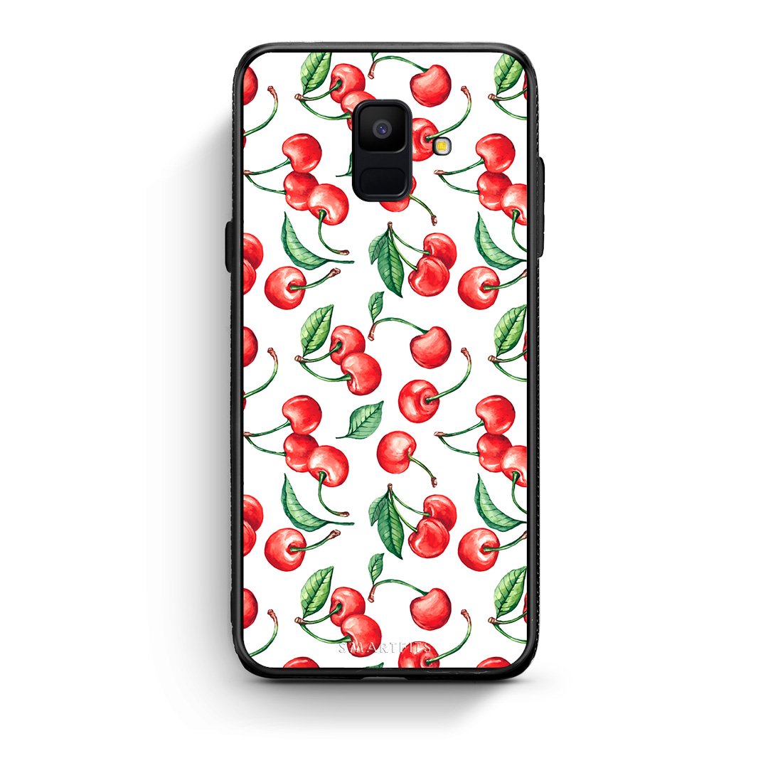 samsung A6 Cherry Summer θήκη από τη Smartfits με σχέδιο στο πίσω μέρος και μαύρο περίβλημα | Smartphone case with colorful back and black bezels by Smartfits