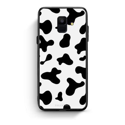samsung A6 Cow Print θήκη από τη Smartfits με σχέδιο στο πίσω μέρος και μαύρο περίβλημα | Smartphone case with colorful back and black bezels by Smartfits