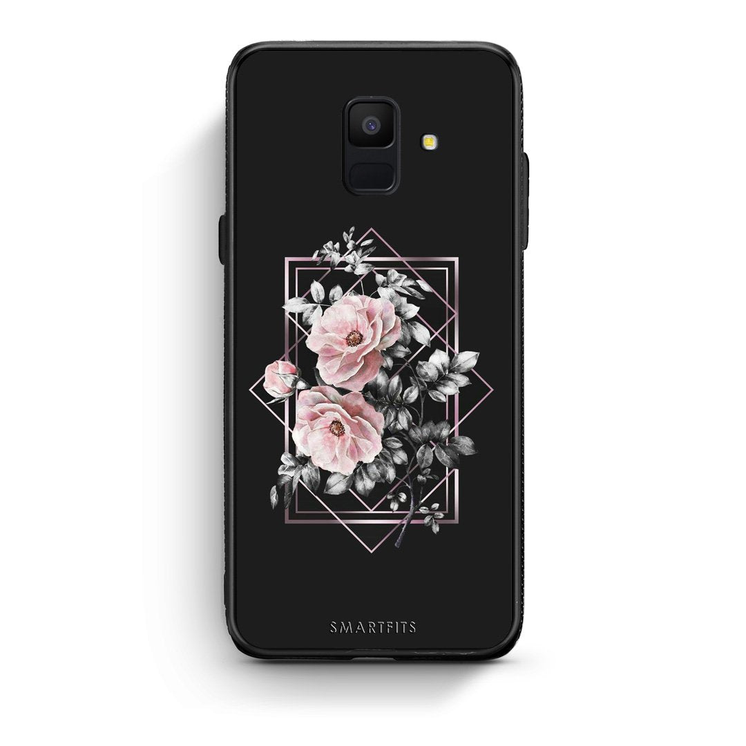 4 - samsung A6 Frame Flower case, cover, bumper