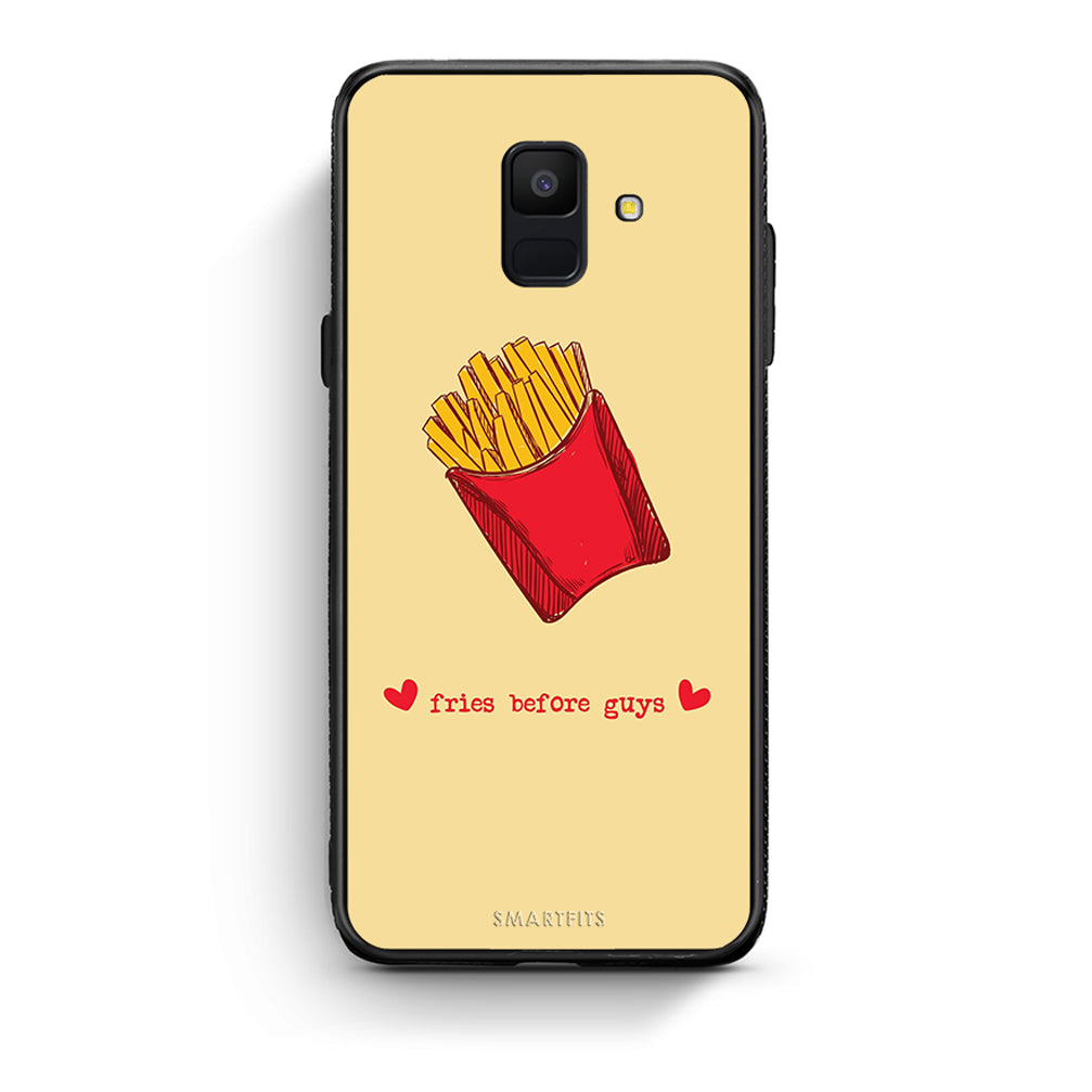 samsung A6 Fries Before Guys Θήκη Αγίου Βαλεντίνου από τη Smartfits με σχέδιο στο πίσω μέρος και μαύρο περίβλημα | Smartphone case with colorful back and black bezels by Smartfits
